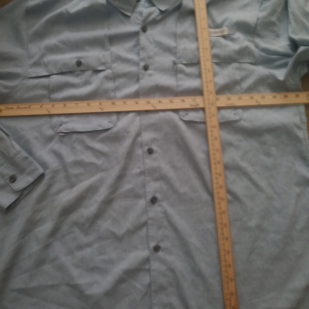 Magellan Mens XL Fish Gear Relaxed Long Sleeve‎ Button Up Light Blue